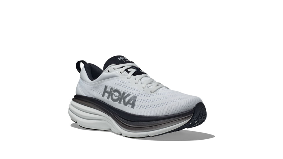 Hoka Bondi 8 Wide Road Running Shoes - Mens, White/Black, 07.5EE, 1127953-WBLC-07.5EE