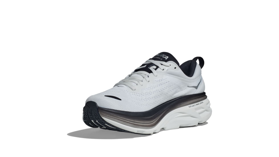 Hoka Bondi 8 Wide Road Running Shoes - Mens, White/Black, 07.5EE, 1127953-WBLC-07.5EE