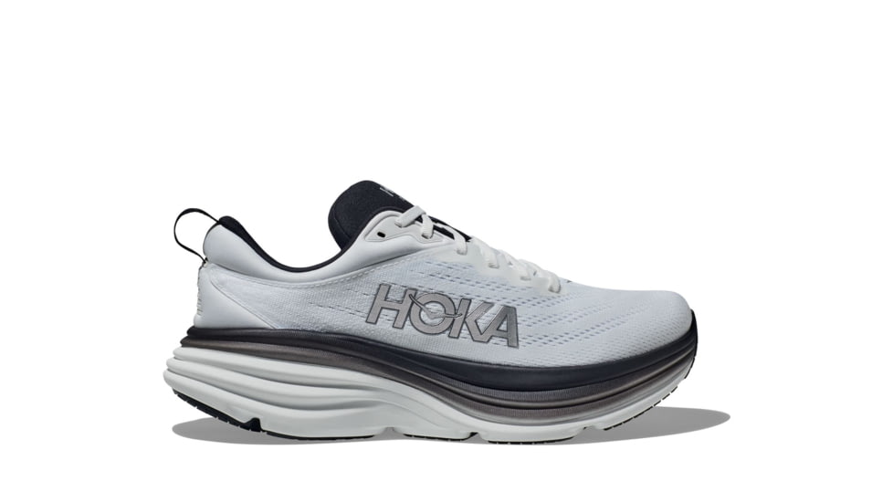 Hoka Bondi 8 Wide Road Running Shoes - Mens, White/Black, 07.5EE, 1127953-WBLC-07.5EE