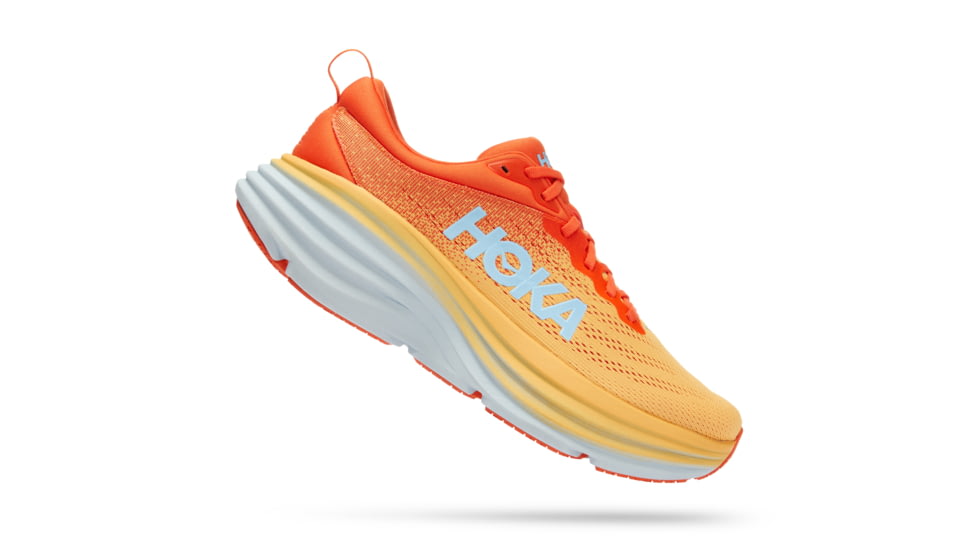 Hoka Bondi 8 Wide Running Shoes - Mens, PuffinS Bill / Amber Yellow, 11EE, 1127953-PBAY-11EE