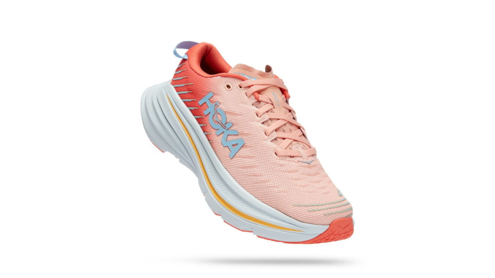 Hoka Bondi X Road Running - Womens, Camellia / Peach Parfait, 05.5B, 1113513-CPPF-05.5B