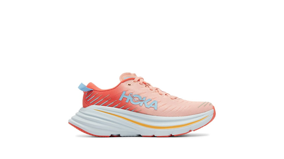 Hoka Bondi X Road Running - Womens, Camellia / Peach Parfait, 05.5B, 1113513-CPPF-05.5B