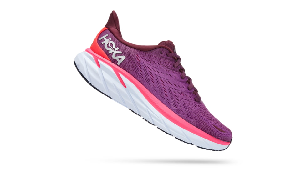Hoka Clifton 8 Wide Road Running - Womens, Grape Wine / Beautyberry, 06.5D, 1121375-GWBY-06.5D