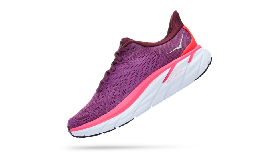 Hoka Clifton 8 Wide Road Running - Womens, Grape Wine / Beautyberry, 06.5D, 1121375-GWBY-06.5D