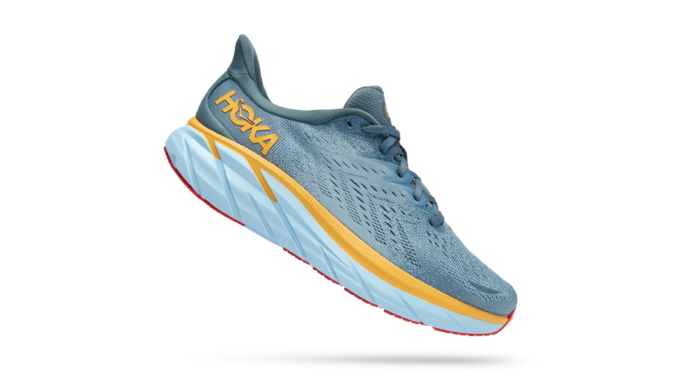 Hoka Clifton 8 Wide Running Shoes - Mens, Goblin Blue / Mountain Spring, 08EE, 1121374-GBMS-08EE