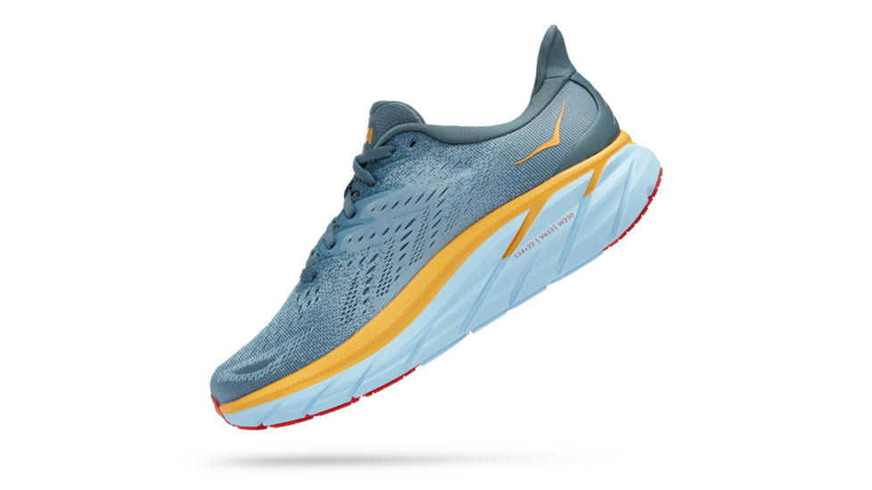 Hoka Clifton 8 Wide Running Shoes - Mens, Goblin Blue / Mountain Spring, 08EE, 1121374-GBMS-08EE