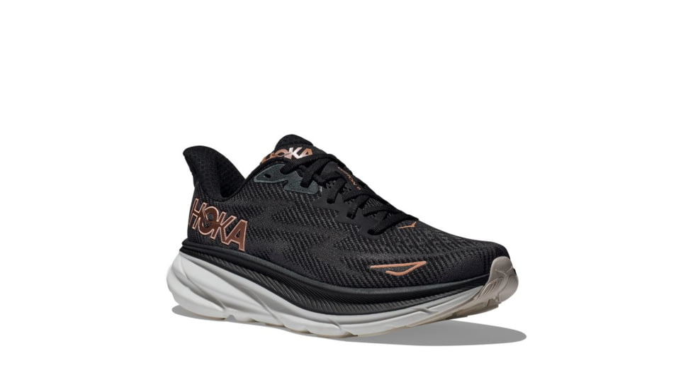 Hoka Clifton 9 Road Running Shoes - Womens 9-12 US, Black/Rose Gold, 11B, 1127896-BRGL-11B