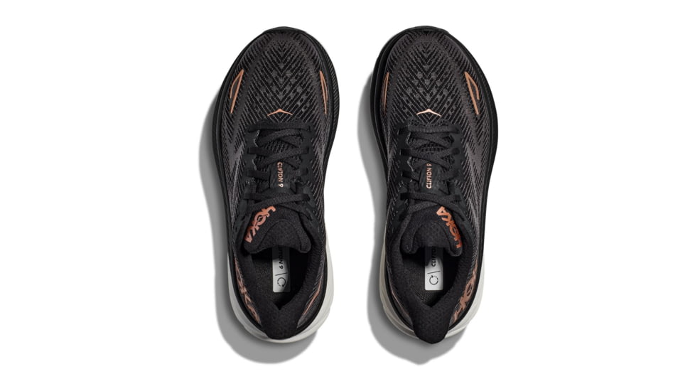Hoka Clifton 9 Road Running Shoes - Womens, Black/Copper, 9B, 1127896-BCPPR-09B