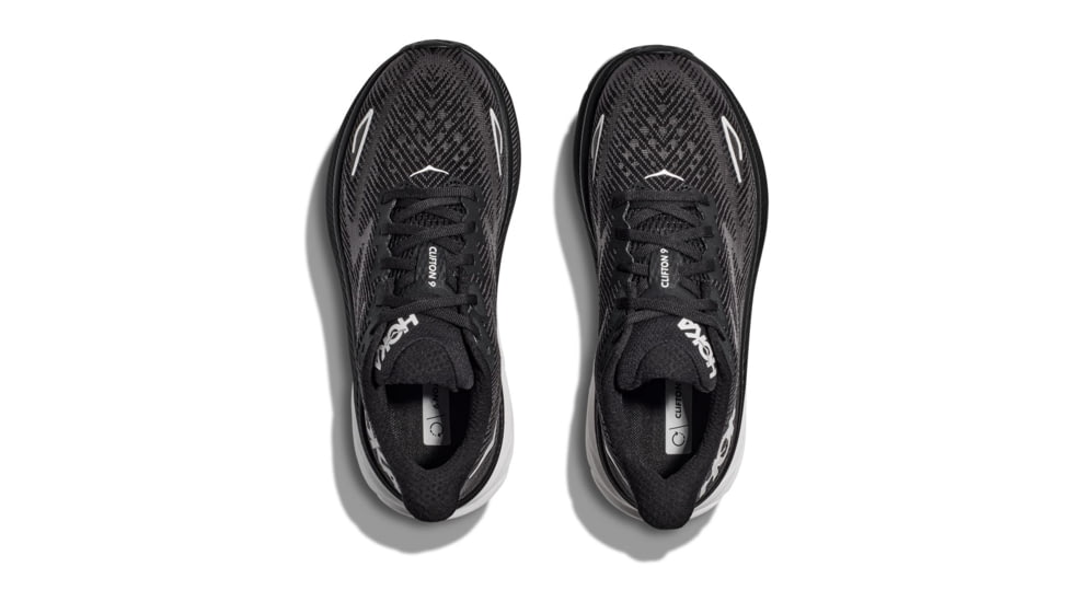 Hoka Clifton 9 Road Running Shoes - Womens, Black/White, 11B, 1127896-BWHT-11B