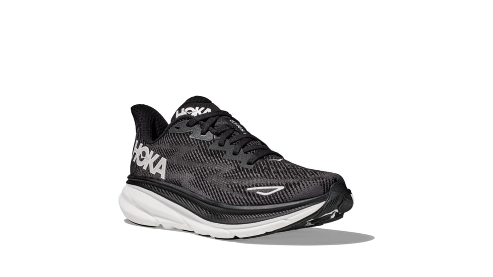 Hoka Clifton 9 Road Running Shoes - Womens, Black/White, 11B, 1127896-BWHT-11B