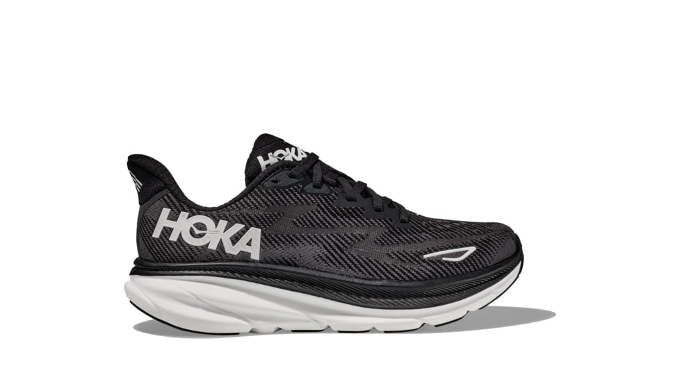 Hoka Clifton 9 Road Running Shoes - Womens, Black/White, 11B, 1127896-BWHT-11B