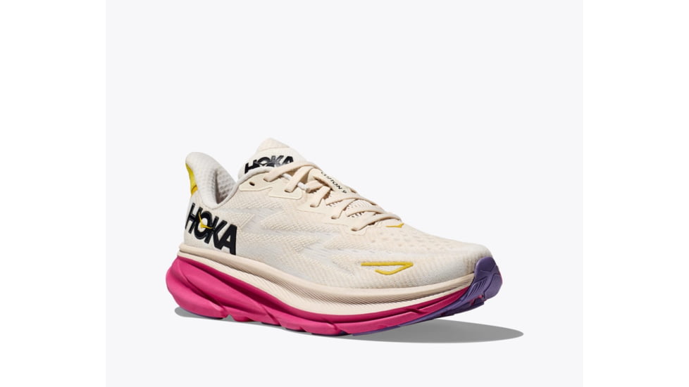 Hoka Clifton 9 Road Running Shoes - Womens, Eggnog/Blanc De Blanc, 9B, 1127896-EBDB-09B