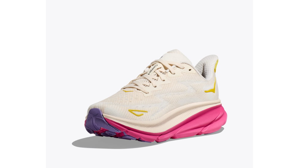 Hoka Clifton 9 Road Running Shoes - Womens, Eggnog/Blanc De Blanc, 9B, 1127896-EBDB-09B