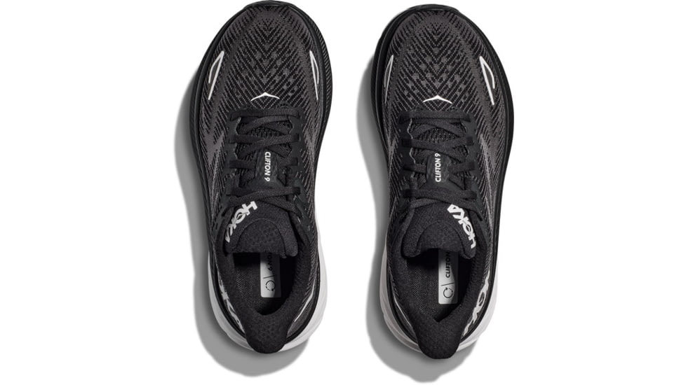 Hoka Clifton 9 Running Shoes, Wide - Mens, Black/White, 7.5EE, 1132210-BWHT-07.5EE