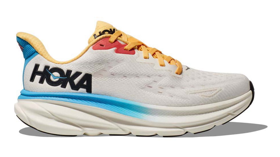Hoka Clifton 9 Shoes - Womens, Blanc De Blanc/Swim Day, 6, 1127896-BSW-06B