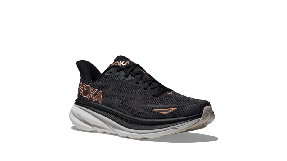 Hoka Clifton 9 Wide Road Running Shoes - Womens, Black/Rose Gold, 11D, 1132211-BRGL-11D