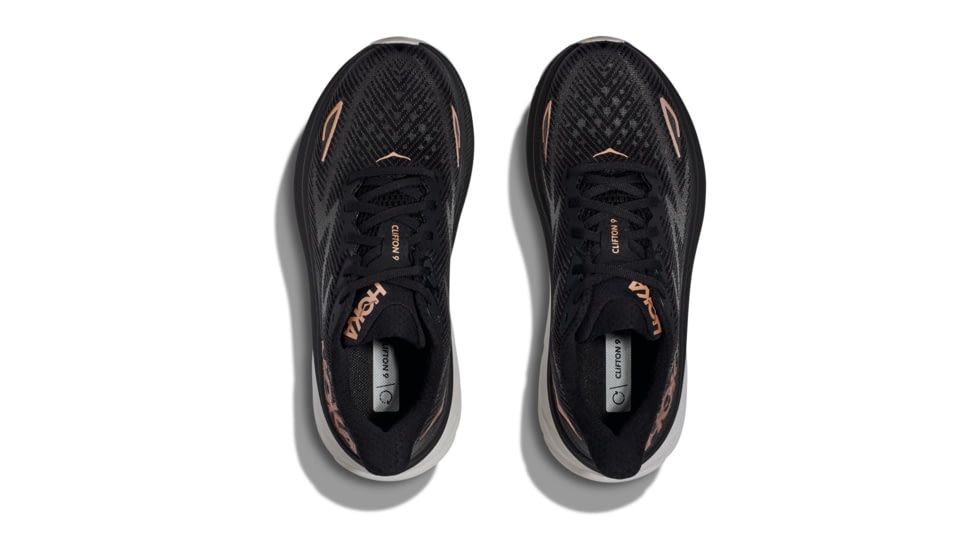 Hoka Clifton 9 Wide Road Running Shoes - Womens, Black/Rose Gold, 11D, 1132211-BRGL-11D