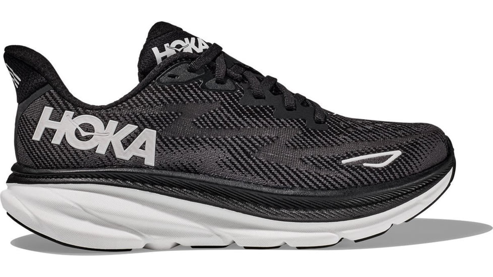 Hoka Clifton 9 Wide Road Running Shoes - Womens, Black/White, 11D, 1132211-BWHT-11D