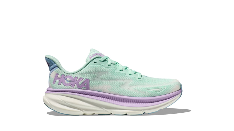 Hoka Clifton 9 Road Running Shoes - Womens 9-12 US, Sunlit Ocean/Lilac Mist, 09.5B, 1127896-SOLM-09.5B