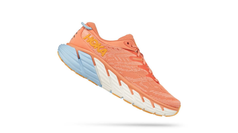 Hoka Gaviota 4 Wide Road Running - Womens, Shell Coral / Peach Parfait, 06.5D, 1123201-SCPP-06.5D
