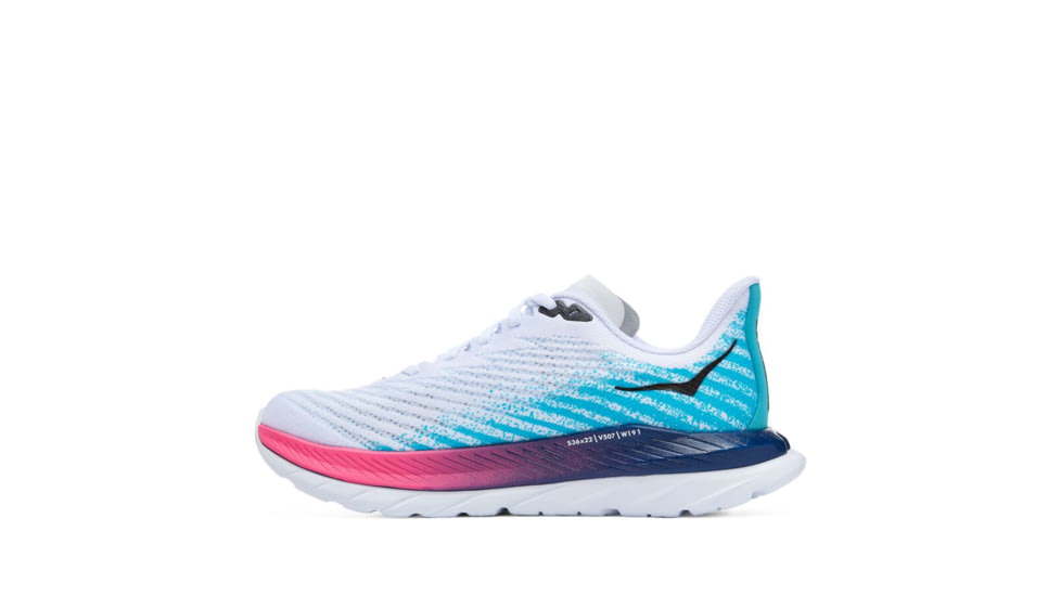 Hoka Mach 5 Road Running - Womens, White / Scuba Blue, 08.5B, 1127894-WSBB-08.5B