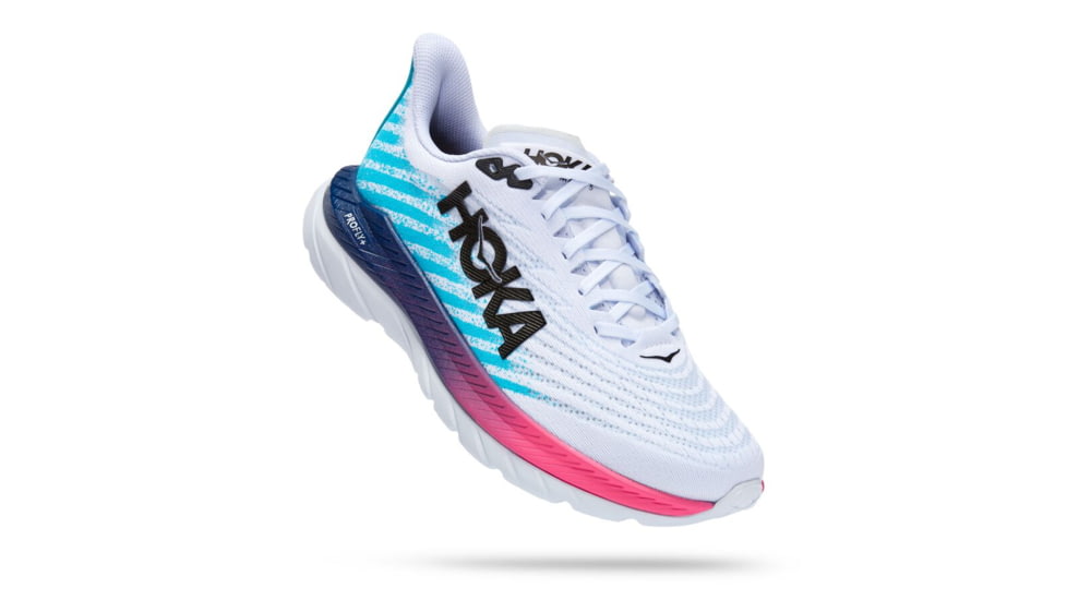 Hoka Mach 5 Running Shoes - Mens, White / Scuba Blue, 07.5D, 1127893-WSBB-07.5D