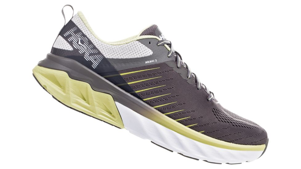 Hoka Arahi 3 Running Shoes - Mens, Charcoal Gray / Lime Sherbet, Medium, 7, 1104097-CGLSH-07