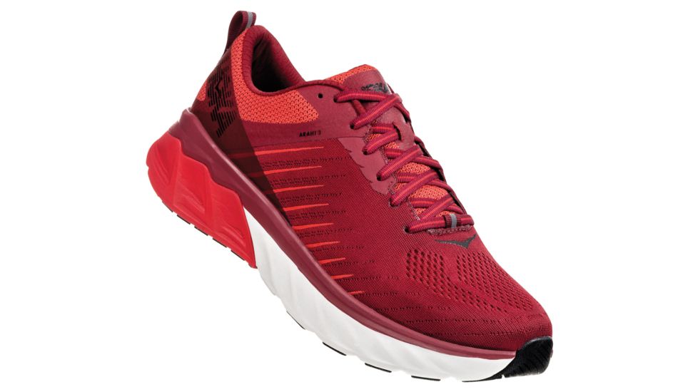 Hoka Arahi 3 Running Shoes - Mens, Rio Red / Poppy Red, Medium, 7, 1104097-RRPR-07