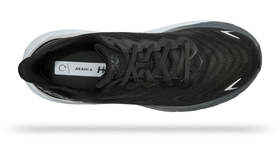 Hoka Arahi 6 Shoes - Mens, Black / White, 7.5D, 1123194-BWHT-07.5D