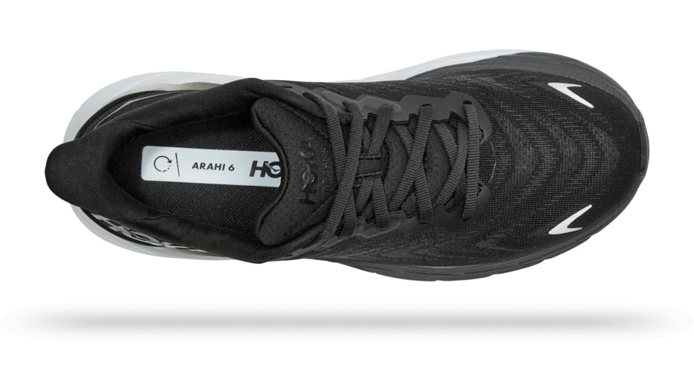 Hoka Arahi 6 Shoes - Womens, Black / White, 10B, 1123195-BWHT-10B