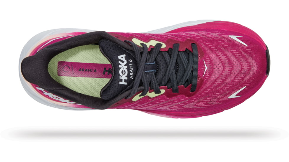 Hoka Arahi 6 Shoes - Womens, Festival Fuchsia / Ibis Rose, 9B, 1123195-FFIR-09B