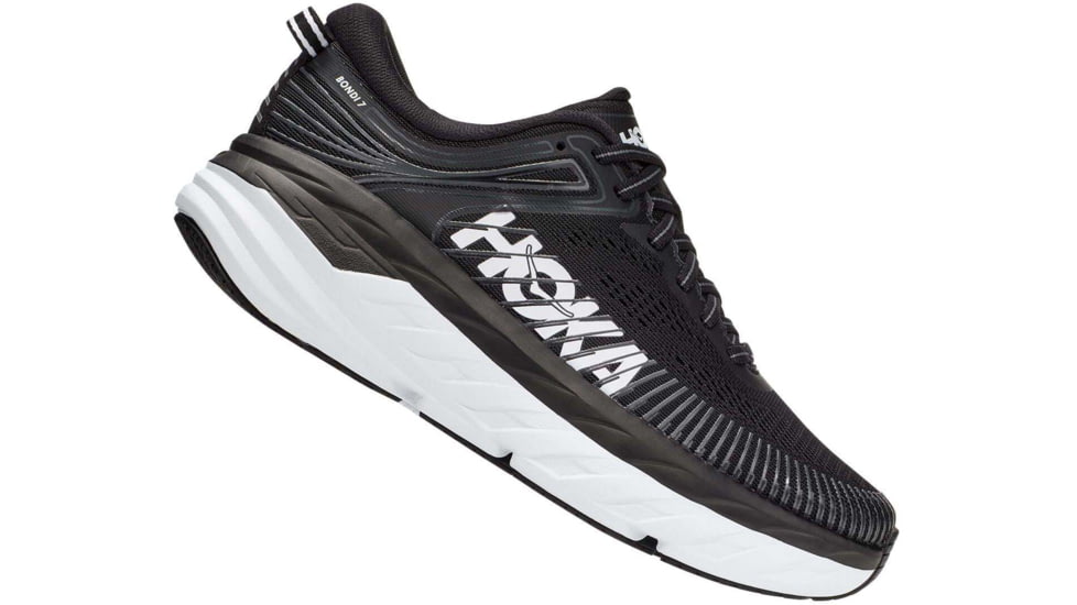 Hoka Bondi 7 Road Running Shoes - Men's, Black/White, 10.5 US, Wide,  1110530-BWHT-10.5EE