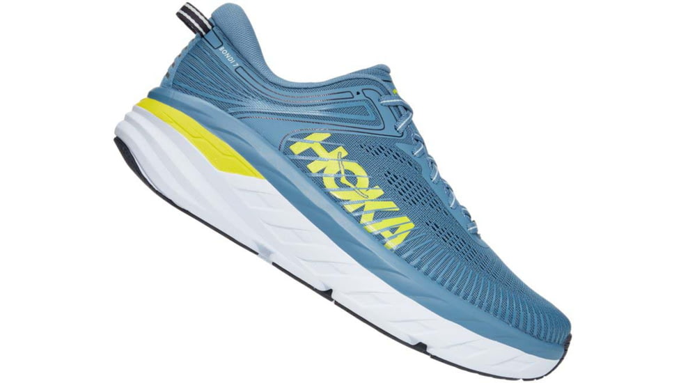 Hoka Bondi 7 Road Running Shoes - Men's, Provincial Blue/Citrus, 10.5 US, Medium, 1110518-PBCS-10.5