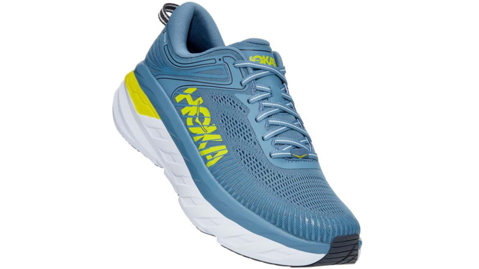 Hoka Bondi 7 Road Running Shoes - Men's, Provincial Blue/Citrus, 10.5 US, Medium, 1110518-PBCS-10.5