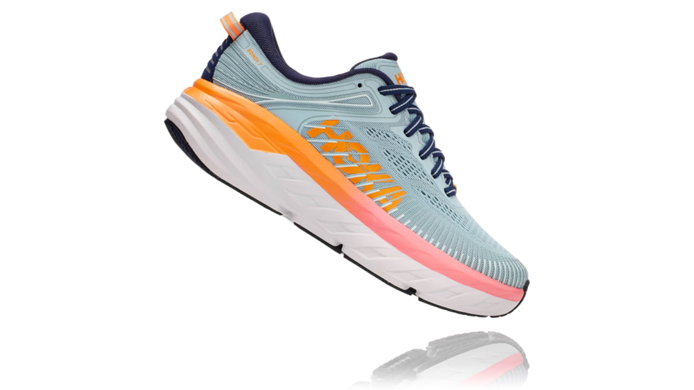 Hoka Bondi 7 Road Running Shoes - Womens, Blue Haze/Black Iris, 9.5 US, Wide, 1110531-BHBI-09.5D