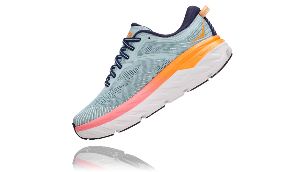 Hoka Bondi 7 Road Running Shoes - Womens, Blue Haze/Black Iris, 9.5 US, Wide, 1110531-BHBI-09.5D
