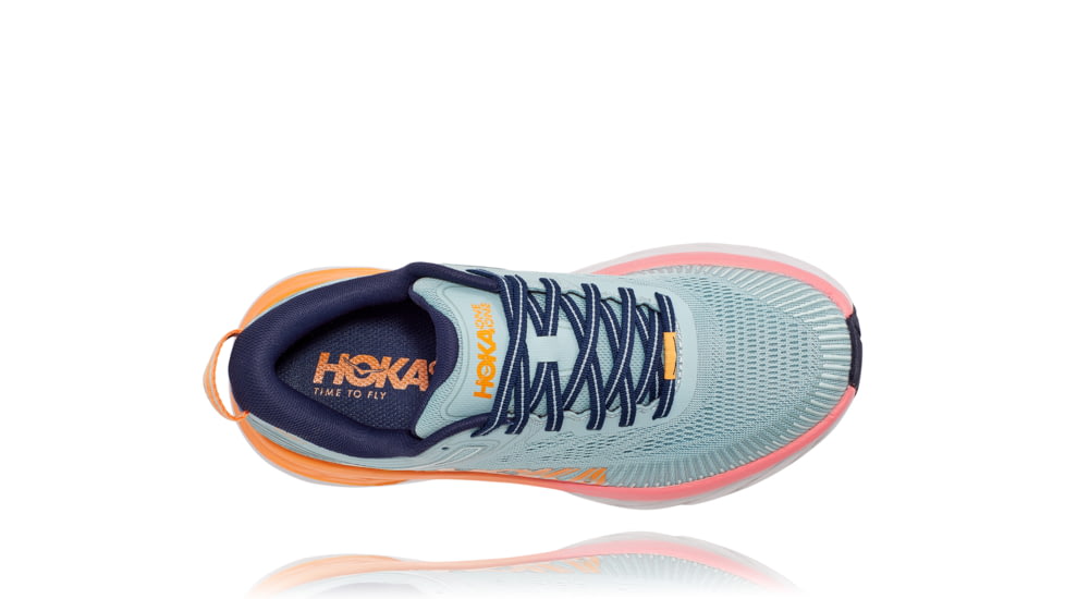 Hoka Bondi 7 Road Running Shoes - Womens, Blue Haze/Black Iris, 9.5 US, Wide, 1110531-BHBI-09.5D
