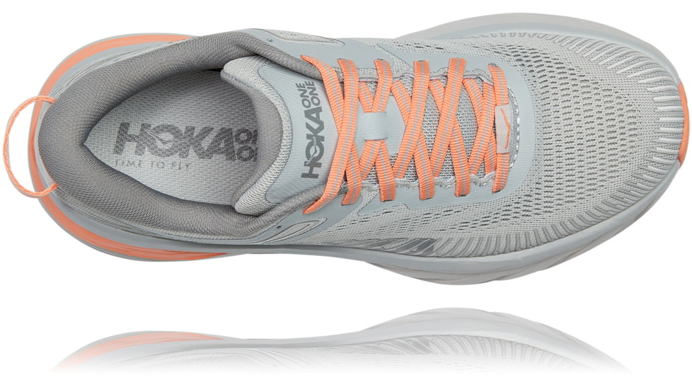 Hoka Bondi 7 Road Running Shoes - Womens, Harbor Mist / Sharkskin, 8, 1110519-HMSH-08