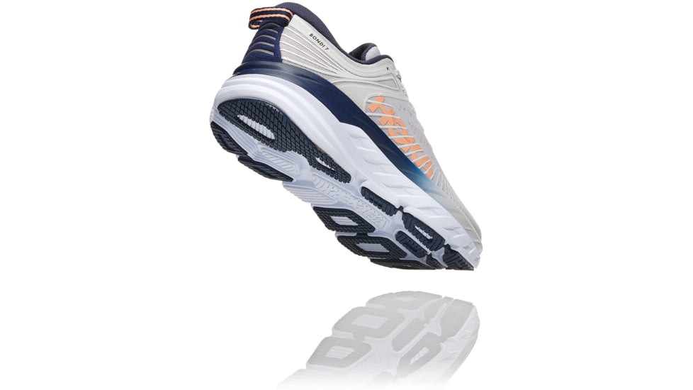 Hoka Bondi 7 Road Running Shoes - Womens, Lunar Rock / Black Iris, 9, 1110519-LRBI-09