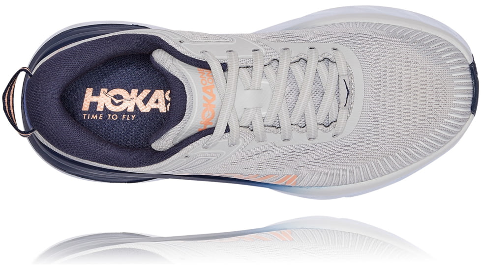 Hoka Bondi 7 Road Running Shoes - Womens, Lunar Rock / Black Iris, 9, 1110519-LRBI-09