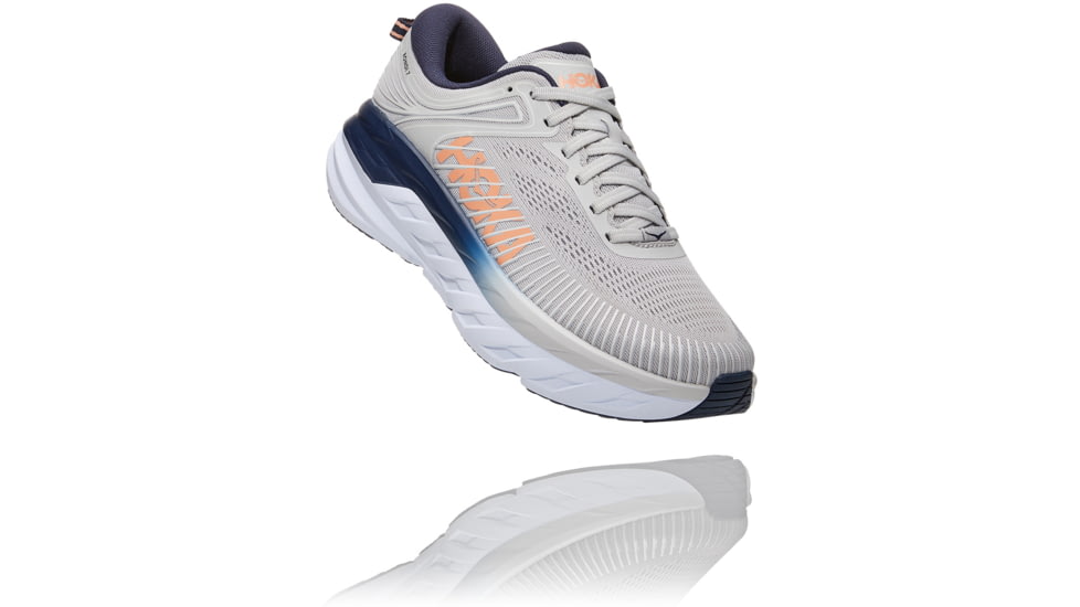 Hoka Bondi 7 Road Running Shoes - Womens, Lunar Rock / Black Iris, 9, 1110519-LRBI-09