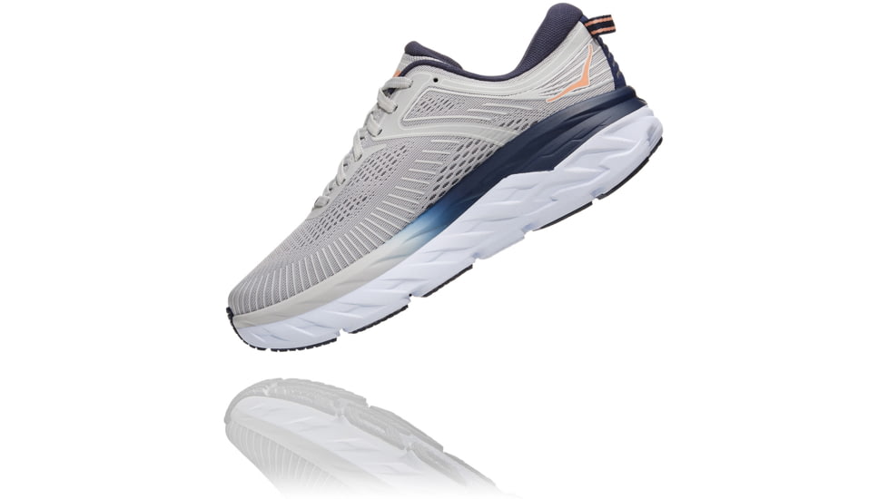 Hoka Bondi 7 Road Running Shoes - Womens, Lunar Rock / Black Iris, 9 US, Wide, 1110531-LRBI-09D