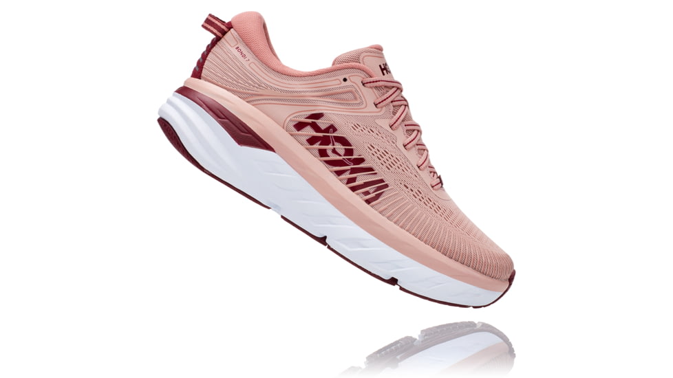 Hoka Bondi 7 Road Running Shoes - Women's, Misty Rose/Cordovan, 8.5 US, Medium, 1110519-MRCR-08.5