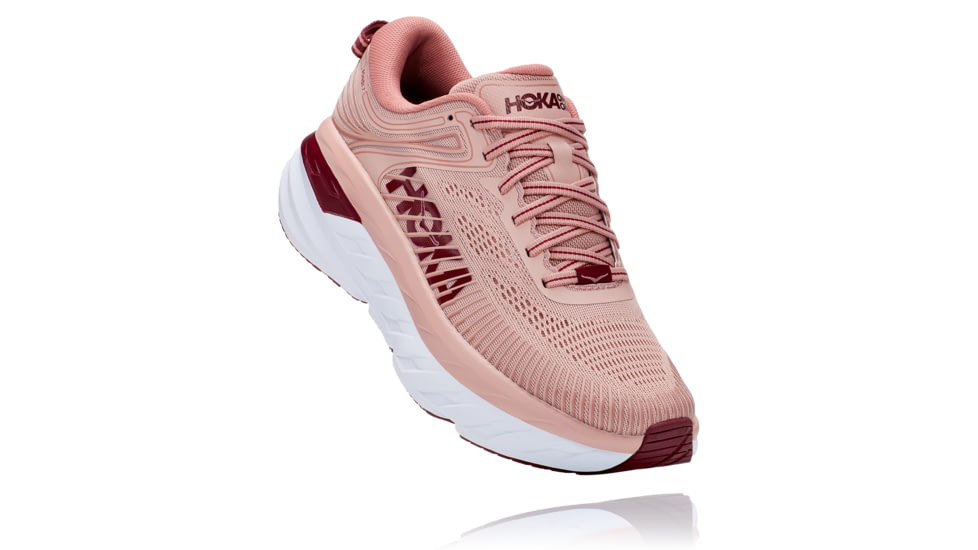 Hoka Bondi 7 Road Running Shoes - Women's, Misty Rose/Cordovan, 8.5 US, Medium, 1110519-MRCR-08.5