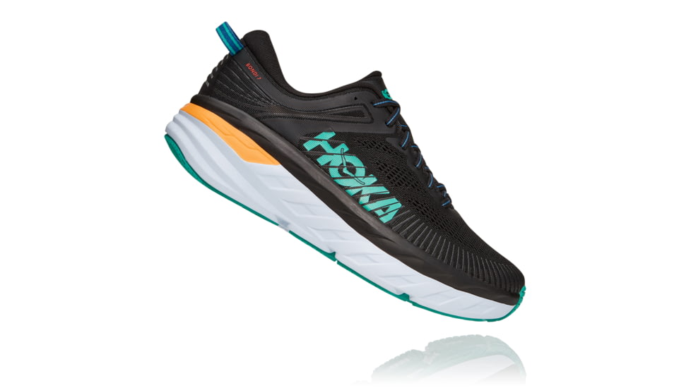 Hoka Bondi 7 Road Running Shoes - Men's, Black/Atlantis, 7.5 US, Medium, 1110518-BATL-07.5