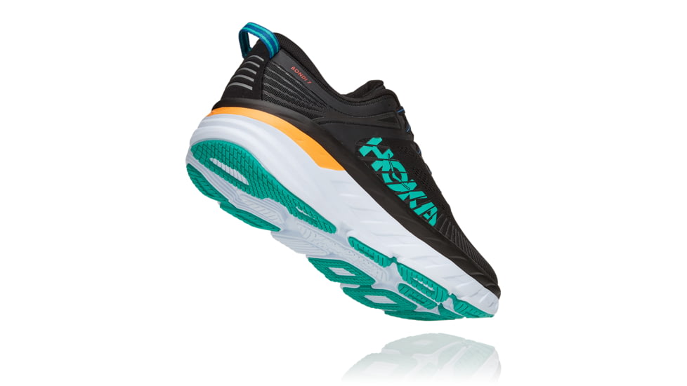 Hoka Bondi 7 Road Running Shoes - Men's, Black/Atlantis, 7.5 US, Medium, 1110518-BATL-07.5