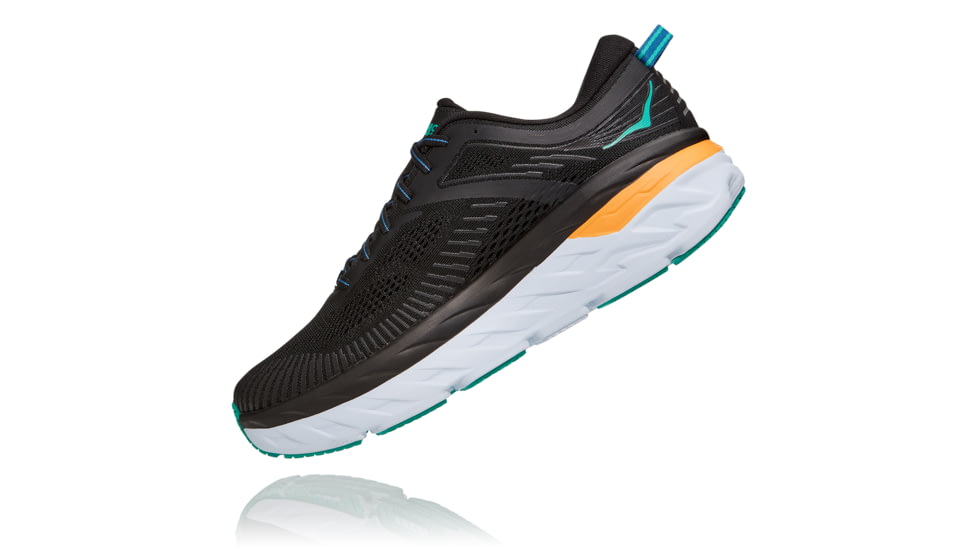 Hoka Bondi 7 Road Running Shoes - Men's, Black/Atlantis, 7.5 US, Medium, 1110518-BATL-07.5