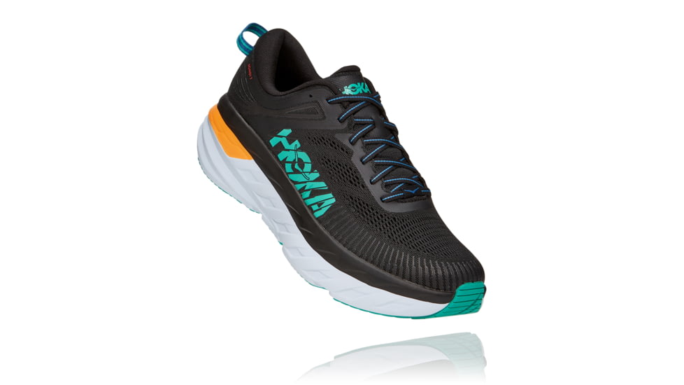 Hoka Bondi 7 Road Running Shoes - Men's, Black/Atlantis, 7.5 US, Medium, 1110518-BATL-07.5