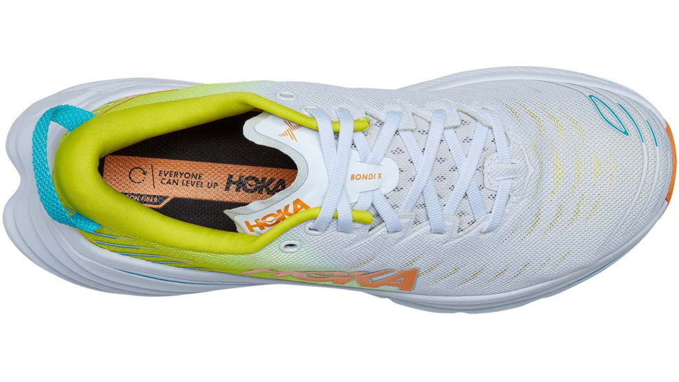 Hoka Bondi X Road Running Shoes - Mens, White/Evening Primrose, 7.5, D, 1113512-WEPR-07.5D