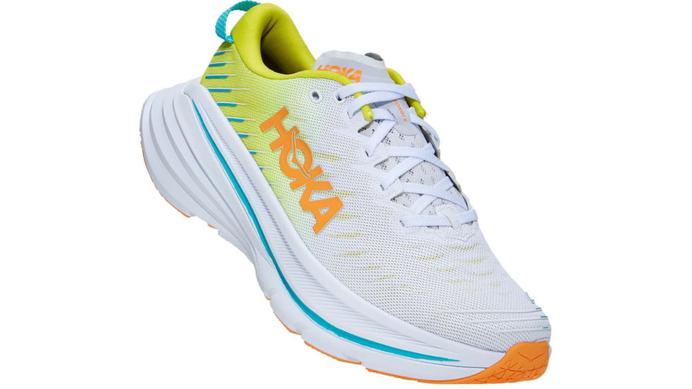 Hoka Bondi X Road Running Shoes - Mens, White/Evening Primrose, 7.5, D, 1113512-WEPR-07.5D